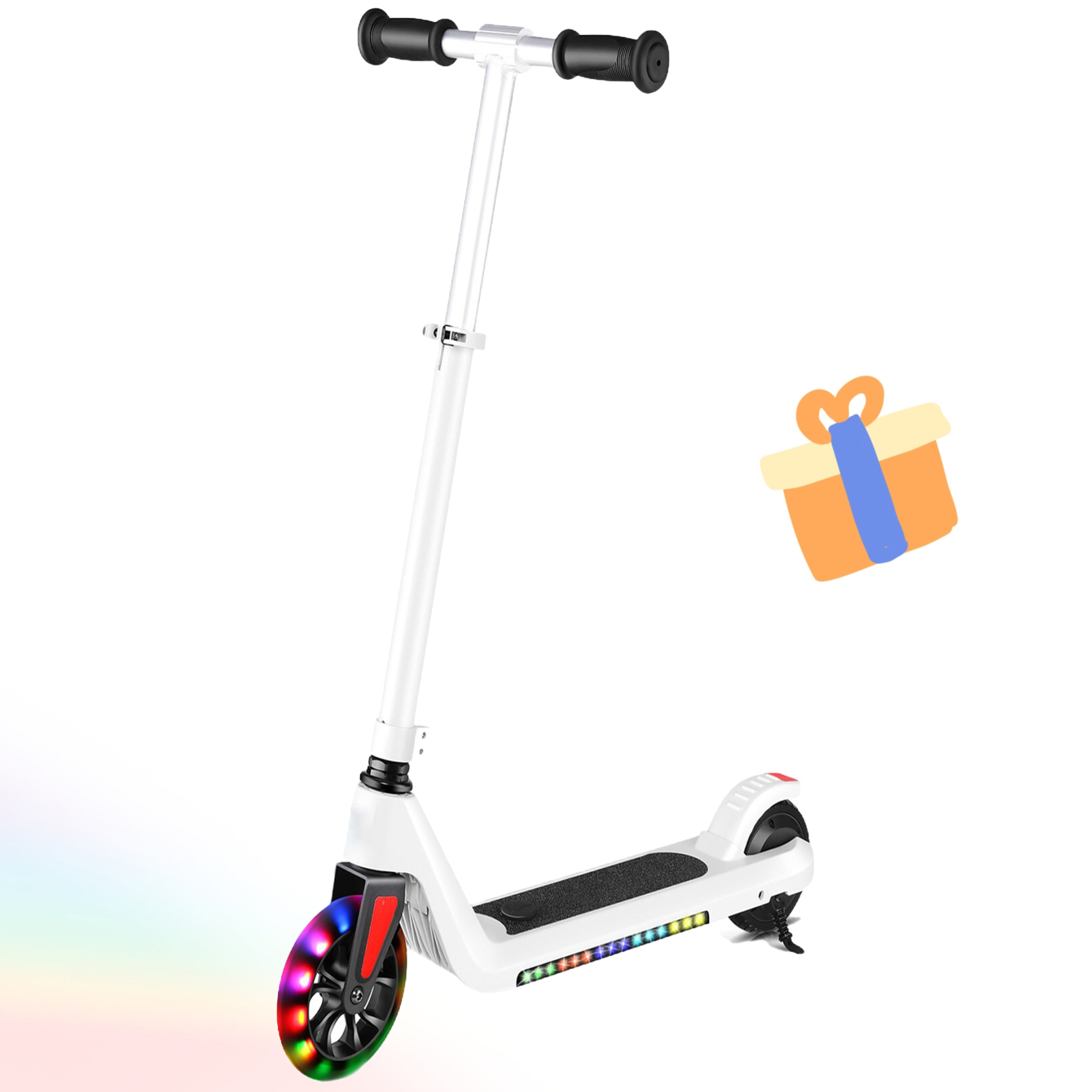 SANOPY Electric Scooter for Kids Ages 6-14, Adjustable Speed & Height, Colorful Lights, LED Display, 150W Motor, up to 10 mph, 80 Mins Ride Time, Pink