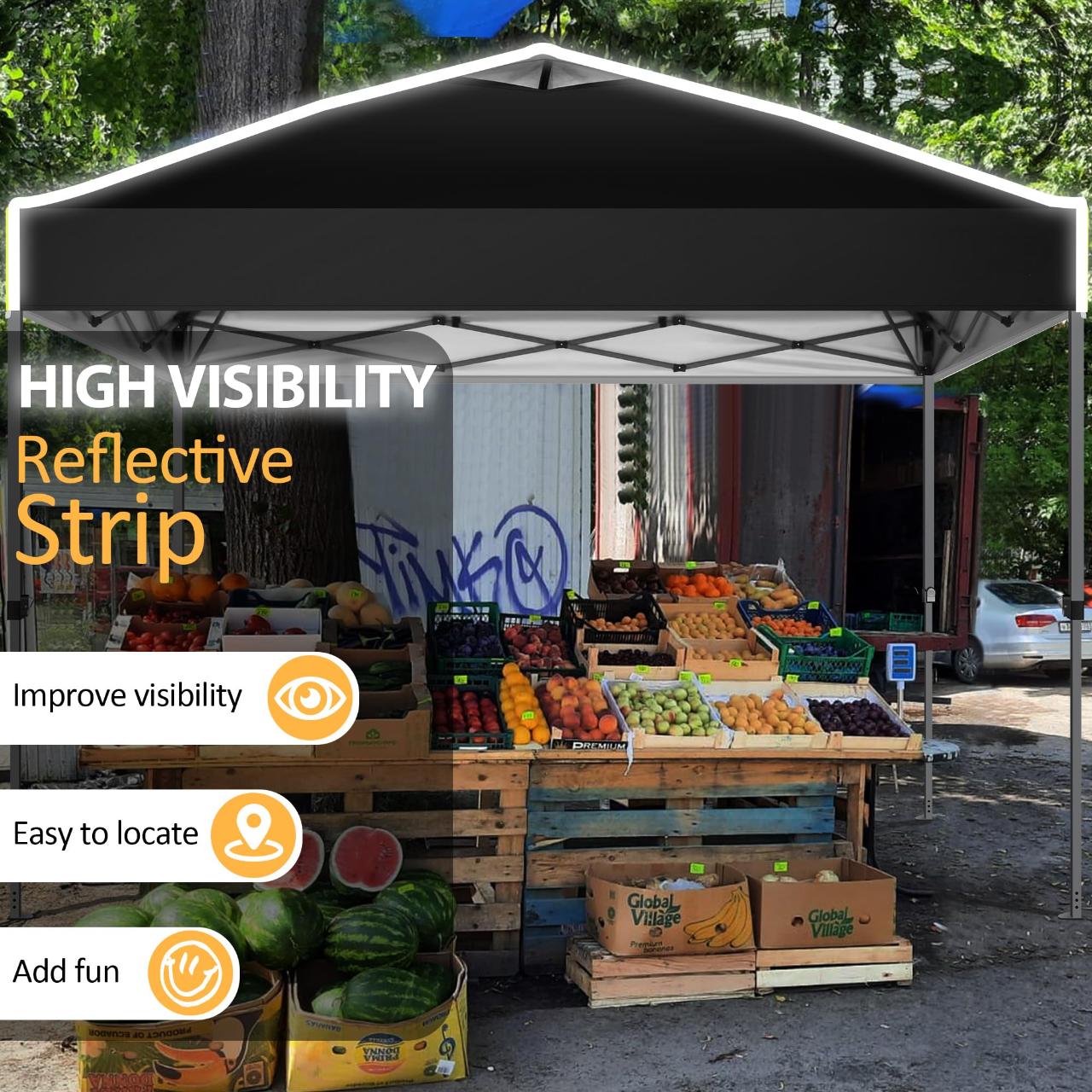 thumbnail image 6 of SANOPY 10' x 10' Outdoor Canopy Party Tent EZ Pop Up Canopy Commercial Instant Canopies Gazebo with Air Vent, 8 Stakes & 4 Ropes & 4 Sandbags for Beach Wedding Picnics Camping, 6 of 13