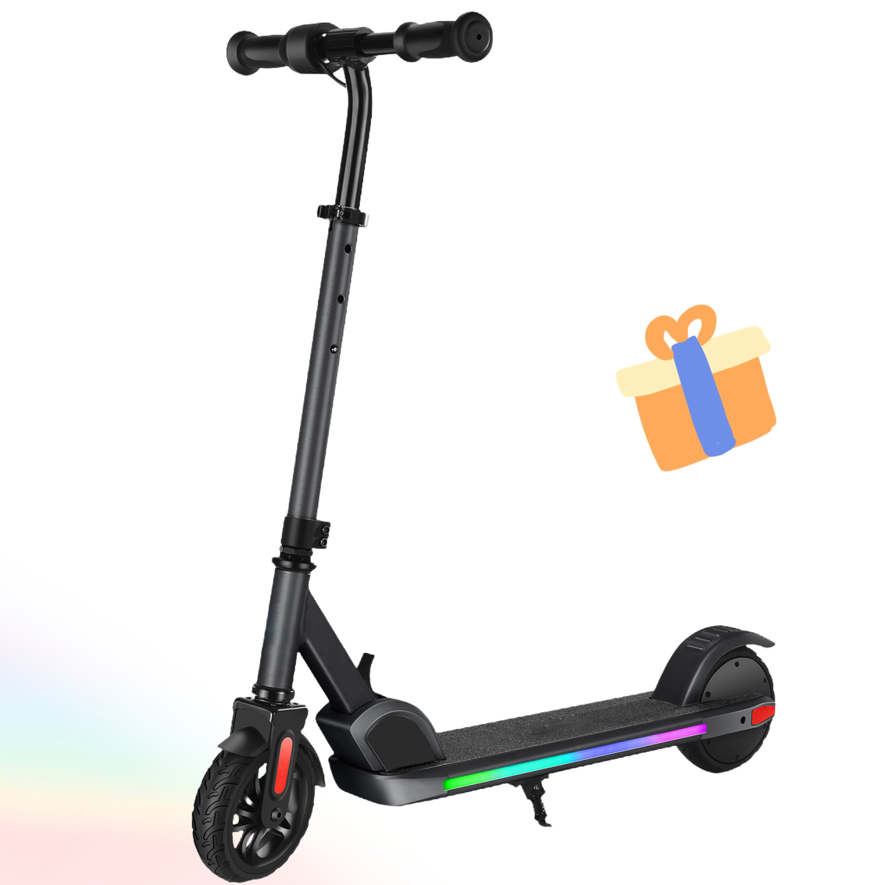 SANOPY Electric Scooter for Kids Ages 6-14 with Dynamic Lights, LED Display, 8 MPH, 80 mins Ride Time, Adjustable Handlebar Height, Lightweight Kids Electric Kick Scooter, Black