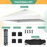 SANOPY 10' x 10' Outdoor Canopy Party Tent EZ Pop Up Canopy Commercial Instant Canopies Gazebo with Air Vent, 8 Stakes & 4 Ropes & 4 Sandbags for Beach Wedding Picnics Camping