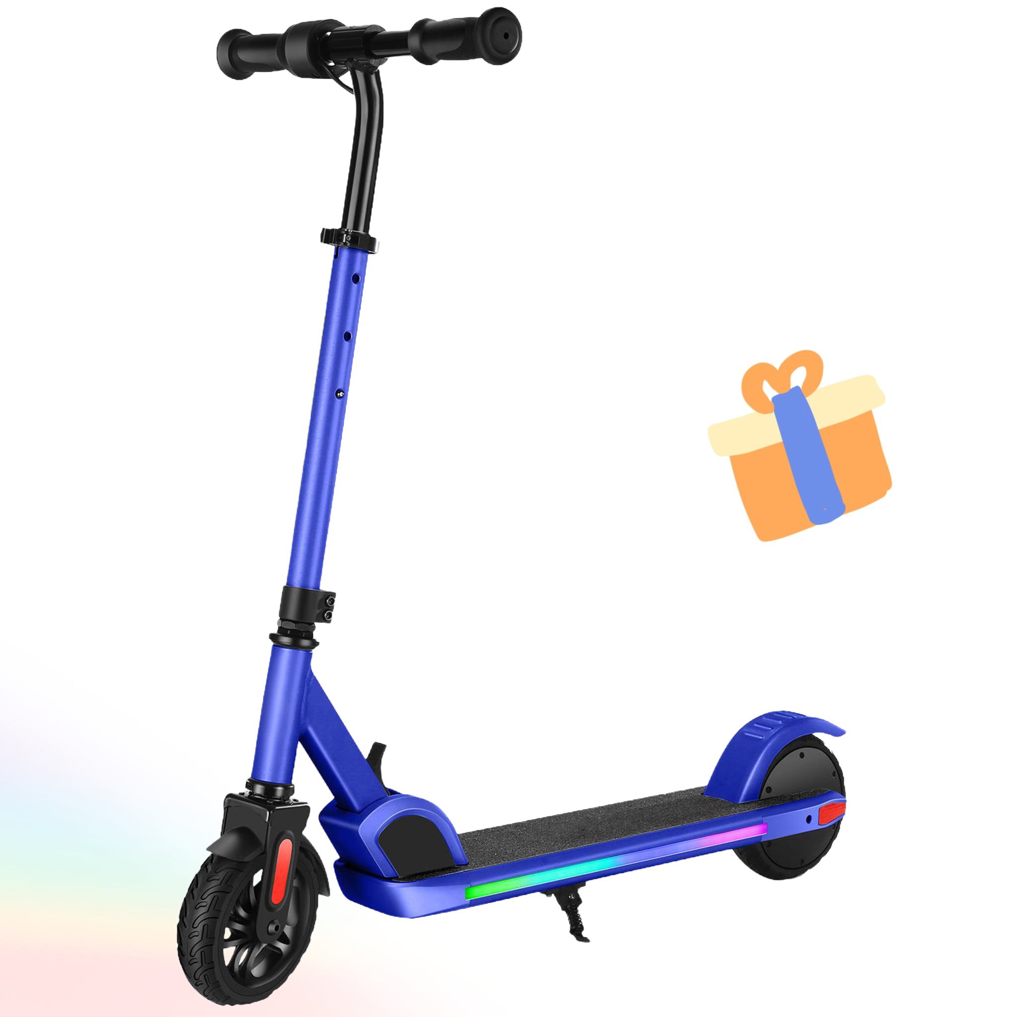SANOPY Electric Scooter for Kids Ages 6-14 with Dynamic Lights, LED Display, 8 MPH, 80 mins Ride Time, Adjustable Handlebar Height, Lightweight Kids Electric Kick Scooter, Black