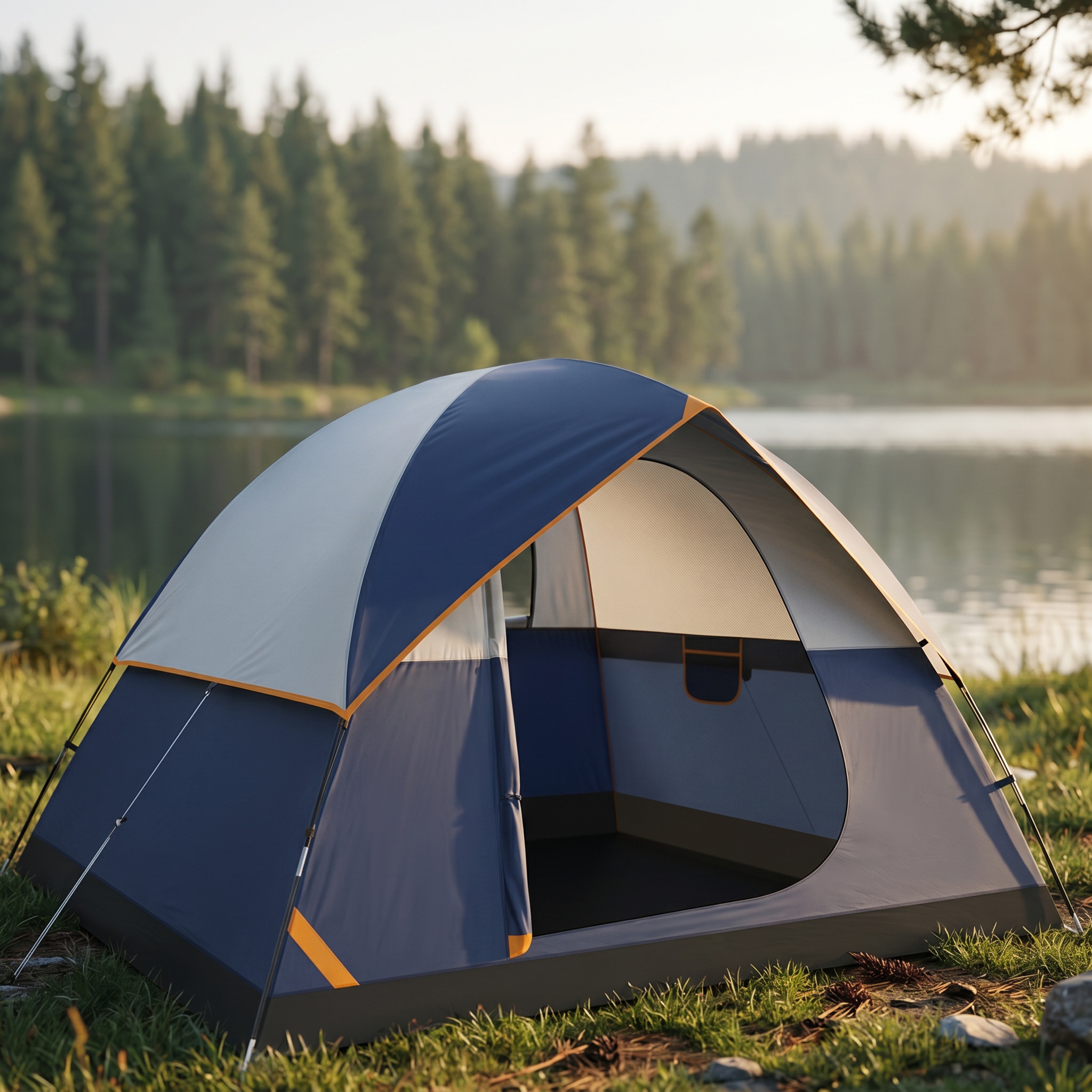 SANOPY 4 Person Camping Tent - Waterproof, Windproof, Lightweight & Easy Setup with Detachable Rainfly, Mesh Windows & Carry Bag for Camping, Hiking, Travel, Beach, and Festivals