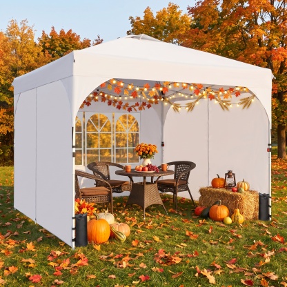 SANOPY 10'x10' Canopy Tent for Party Tent with One Push Central Button&Air Vent Instant Pop Up Canopy Tent with Sidewalls&Sandbags Ez Up Pop up Party Canopy Tent with Carry Bag, Black