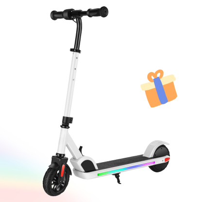 SANOPY Electric Scooter for Kids Ages 6-14, Adjustable Speed & Height, Colorful Lights, LED Display, 150W Motor, up to 10 mph, 80 Mins Ride Time, Pink