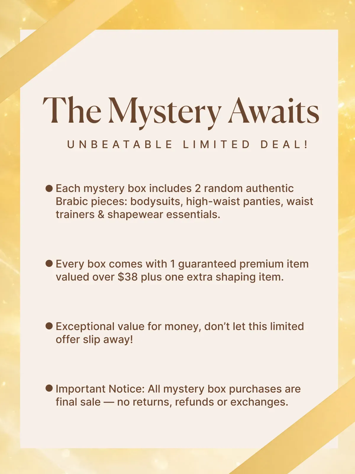 Mystery Box: $35 for 2 Surprise Pieces( Guaranteed 1 Premium Piece Valued Over $38) 