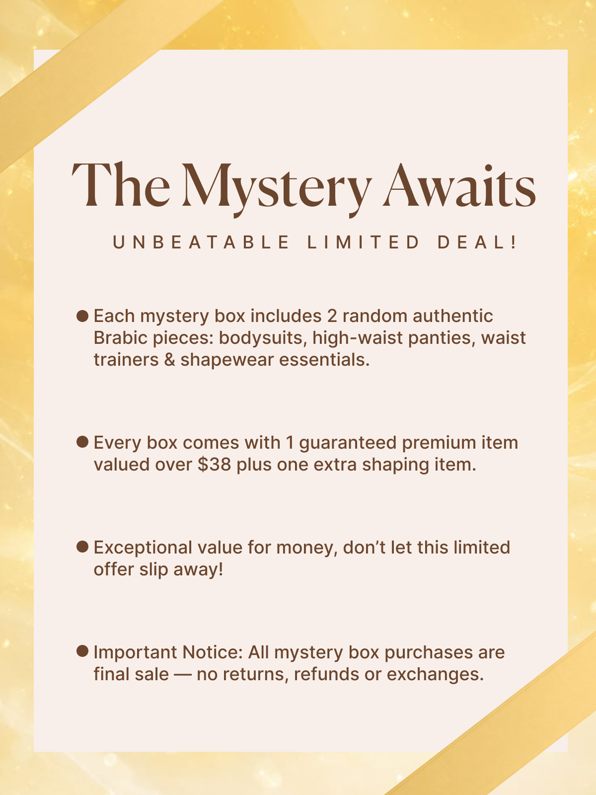 Mystery Box: $35 for 2 Surprise Pieces( Guaranteed 1 Premium Piece Valued Over $38) 