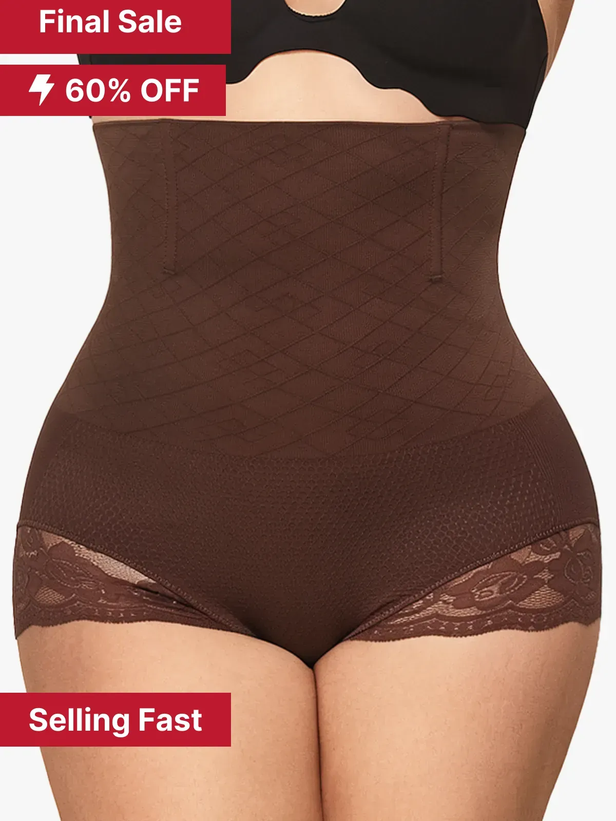 Seamless High Waist Tummy Control Lace Trimmed Control Panties