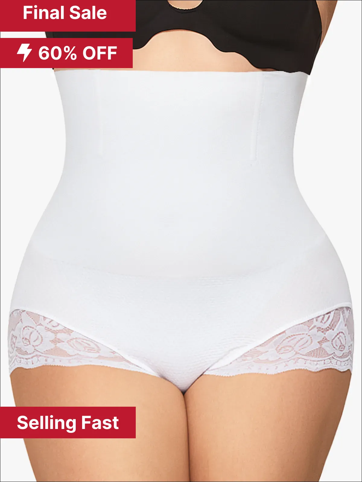 Seamless High Waist Tummy Control Lace Trimmed Control Panties