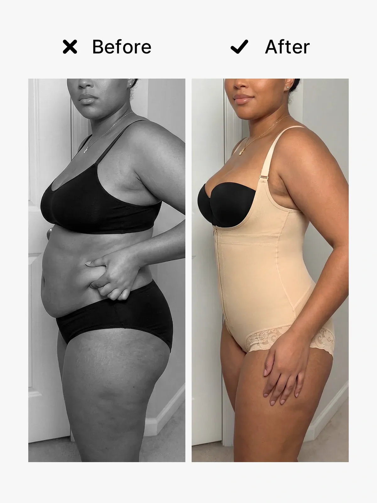 Open Bust Tummy Control Crotch Opening Brief Bodysuit