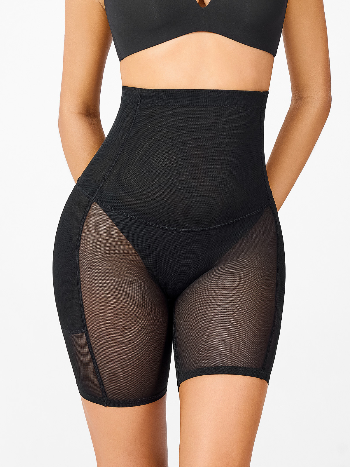 Comfortable Breathable Mesh Hi-Waist Shapewear Tummy Control Panties Butt Lifter Padded-Brabic