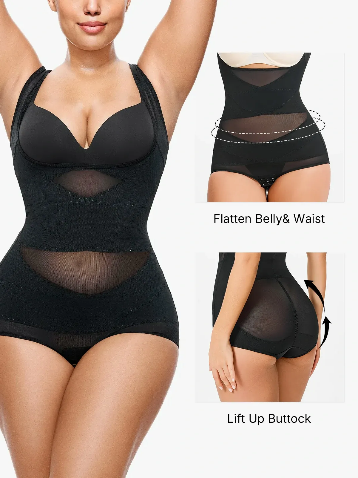 Mesh Tummy Control Slimming Girdles Invisible Breathable Shapewear Bodysuit
