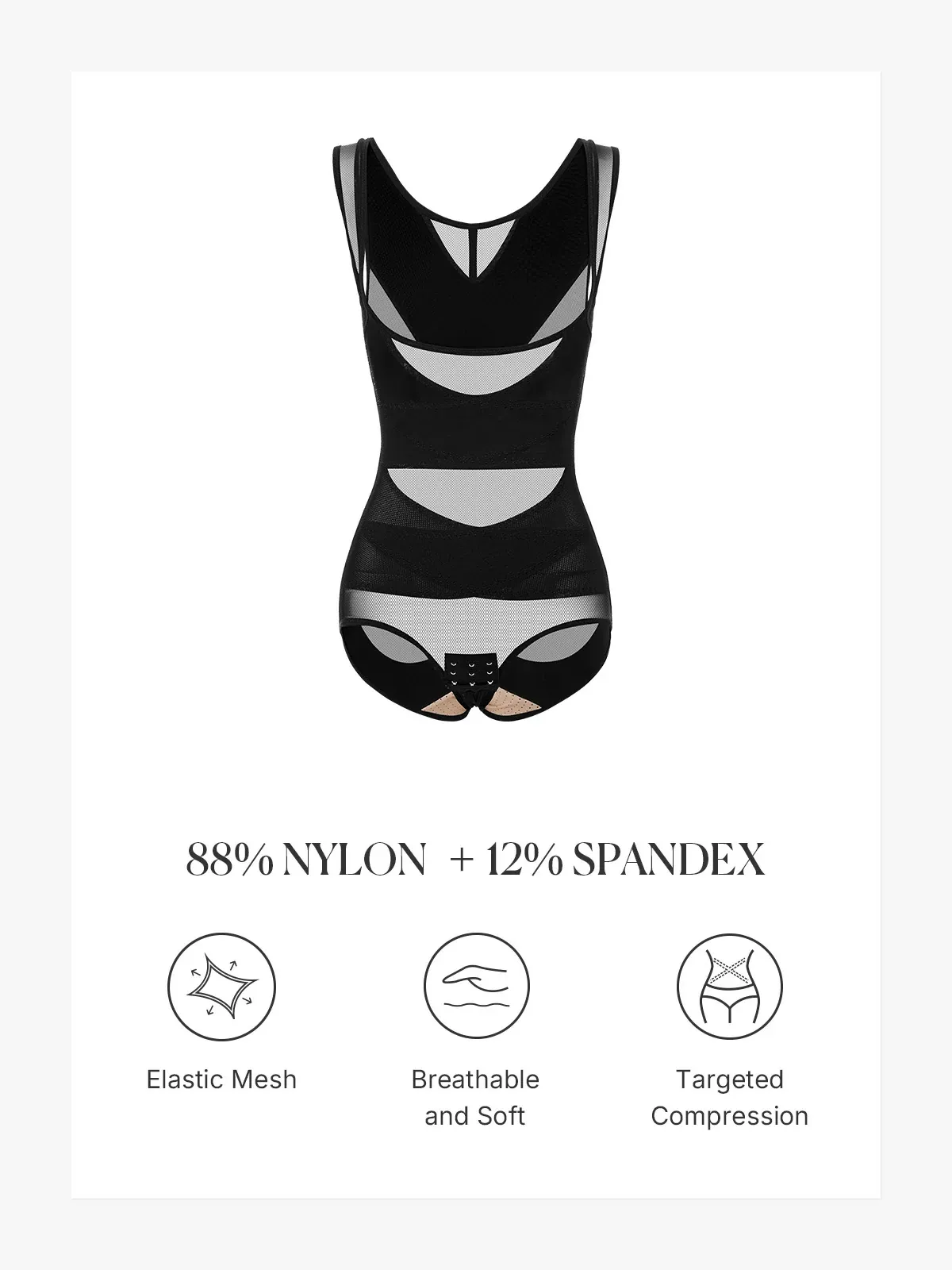 Mesh Tummy Control Slimming Girdles Invisible Breathable Shapewear Bodysuit