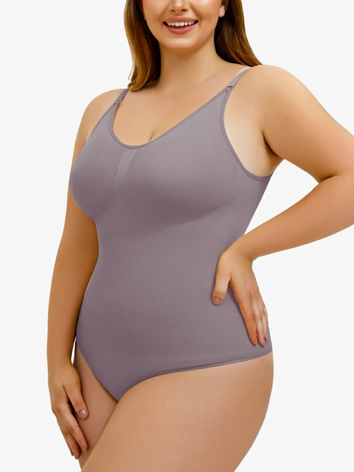 Seamless Smoothing Backless Cami Thong Bodysuit 