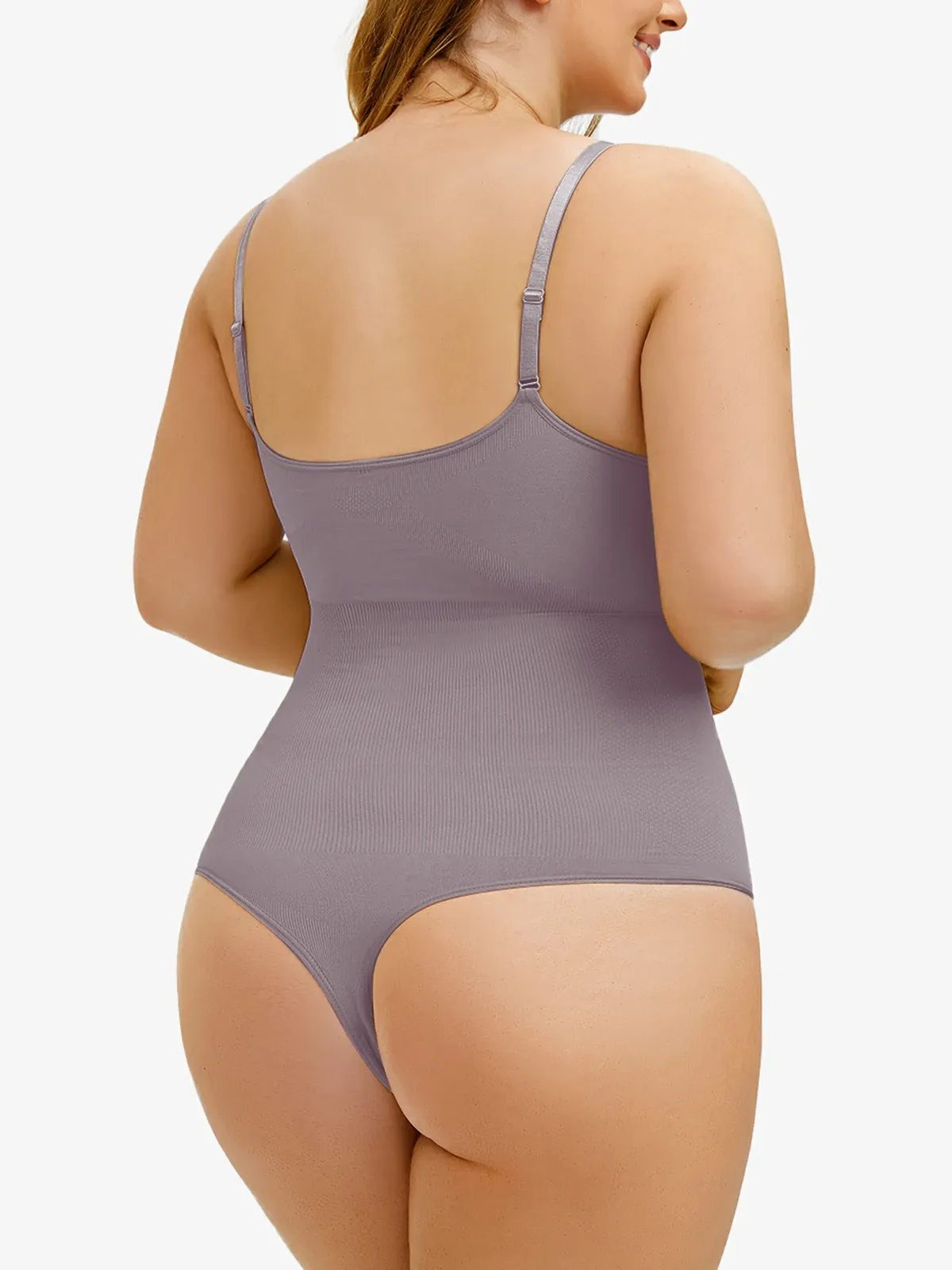 Seamless Smoothing Backless Cami Thong Bodysuit 