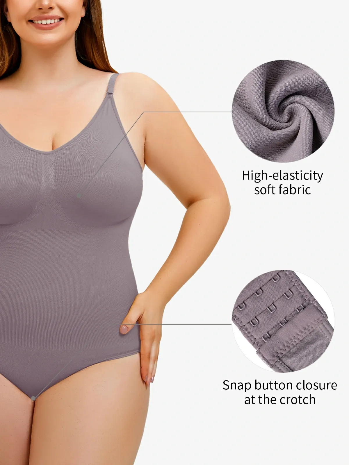 Seamless Smoothing Backless Cami Thong Bodysuit 