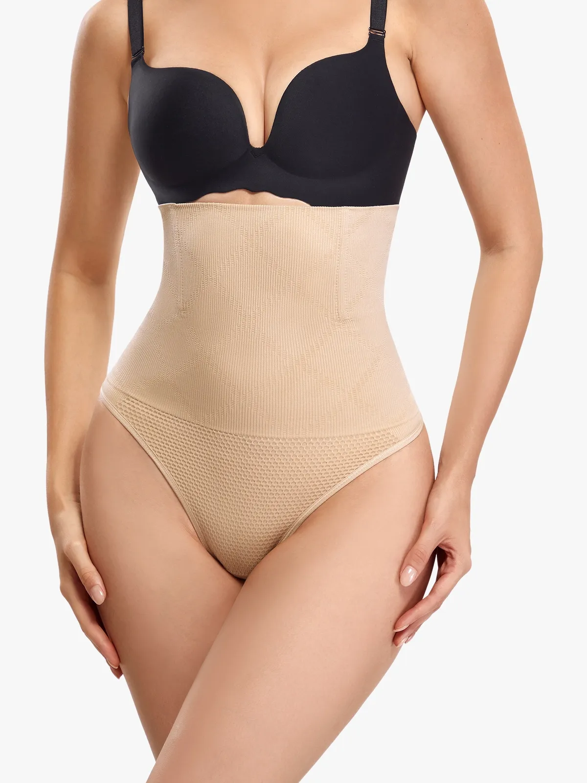 Seamless High Waist Slim Fit Thong Control Panties