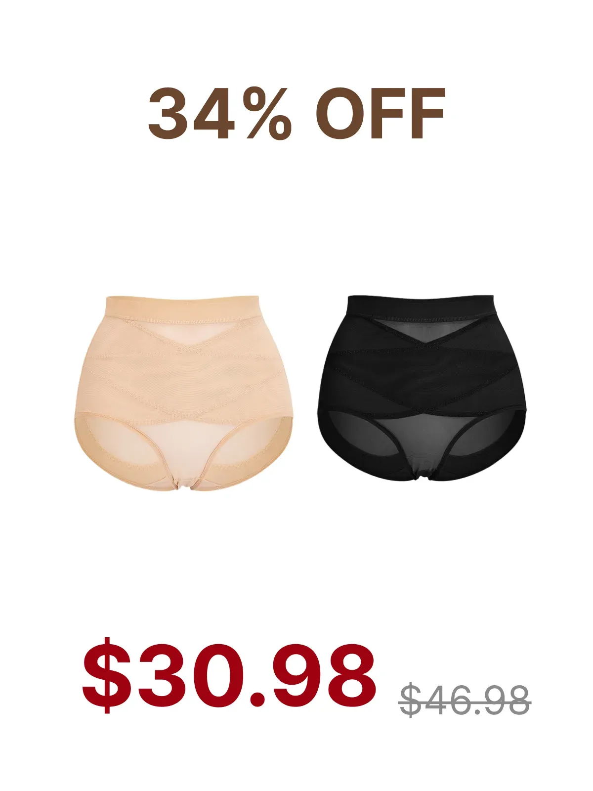 Mesh Breathable Tummy Control Shapewear Brief