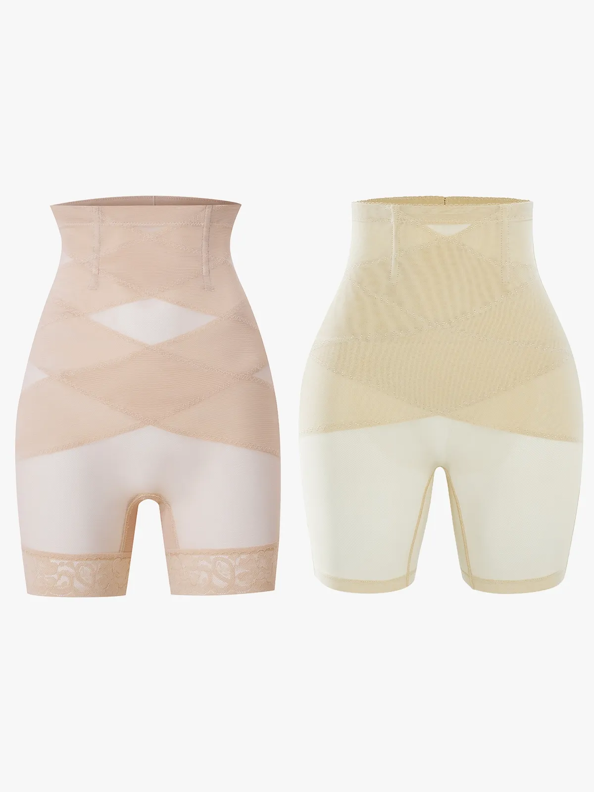 Mesh Lace Trimmed Shorts+Mesh  Shorts