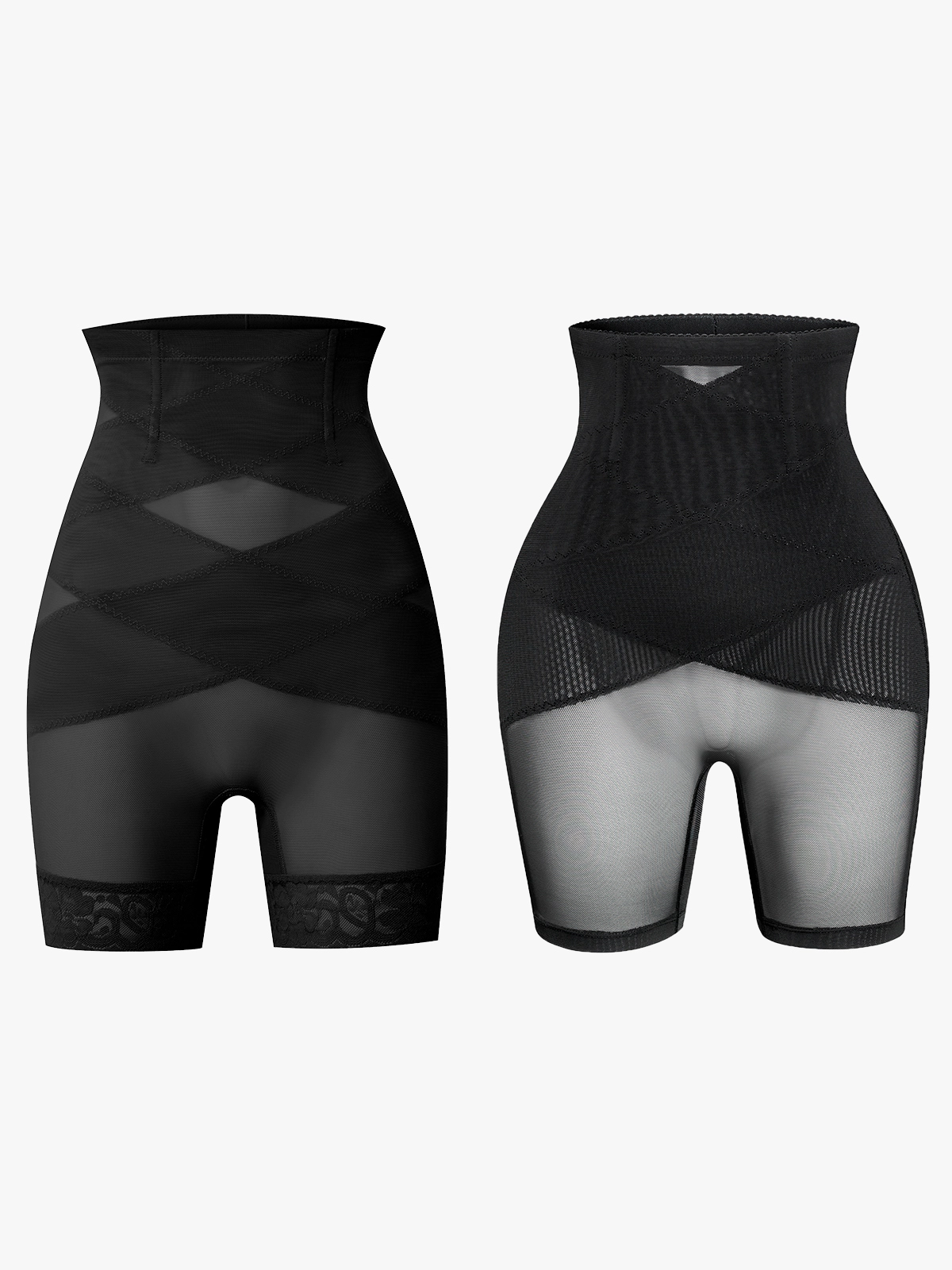 Mesh Lace Trimmed Shorts+Mesh Shorts