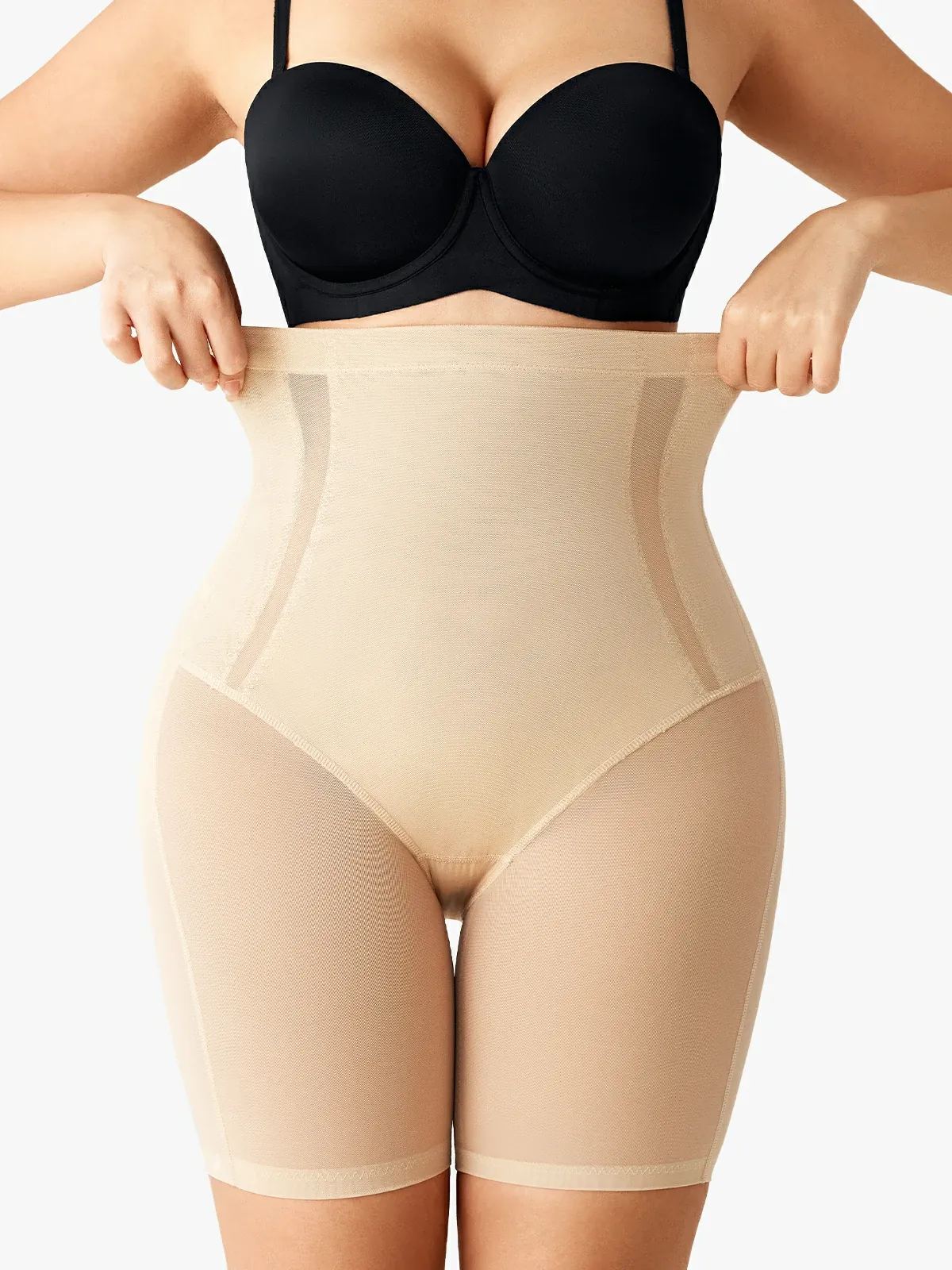 Mesh High-WaistTummy Control  Shorts
