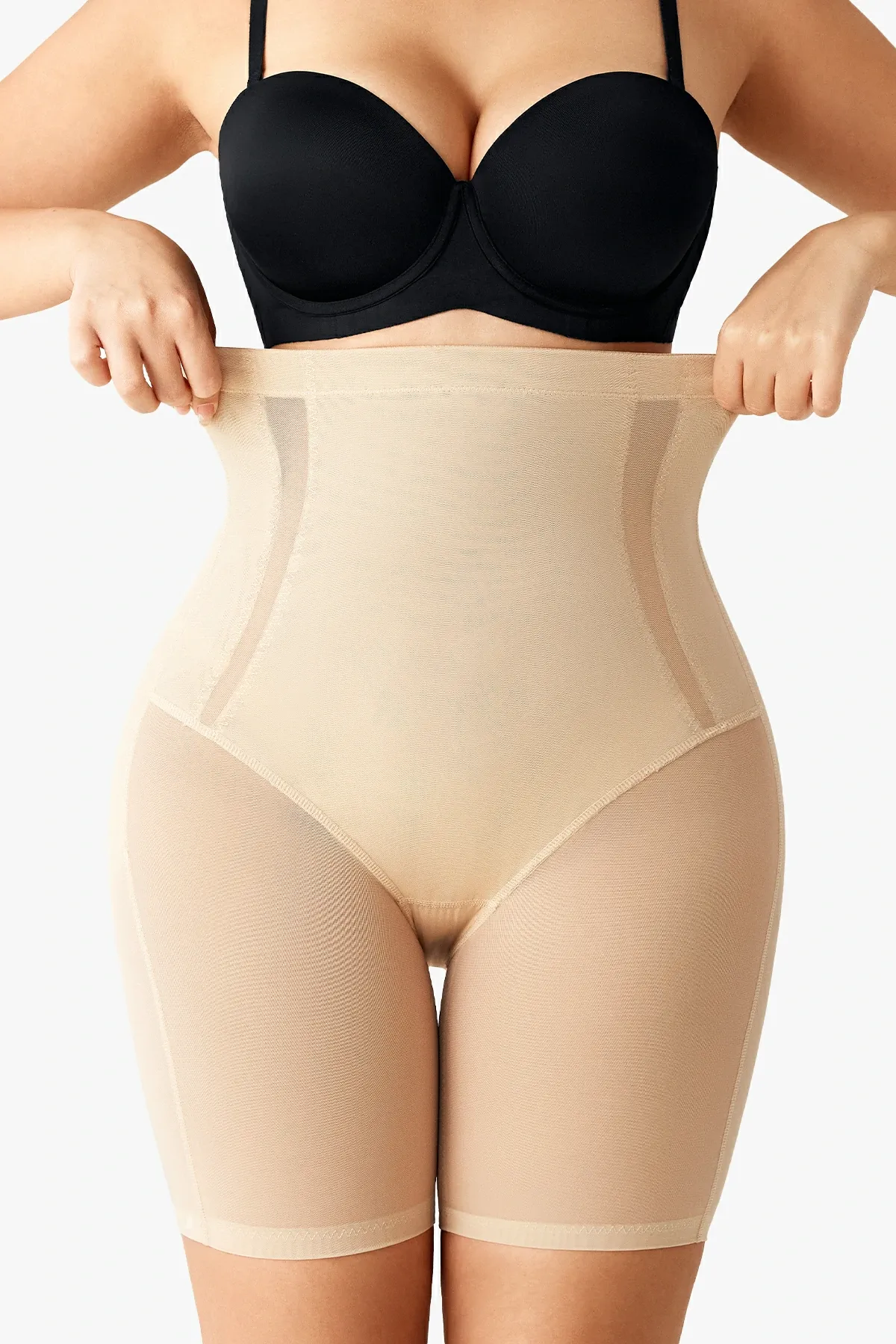 Mesh High-WaistTummy Control  Shorts