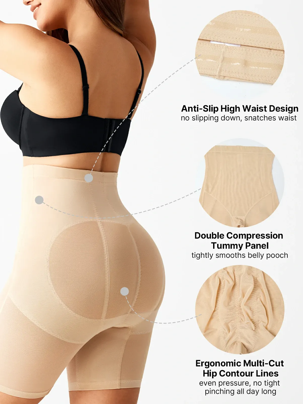 Mesh High-WaistTummy Control  Shorts