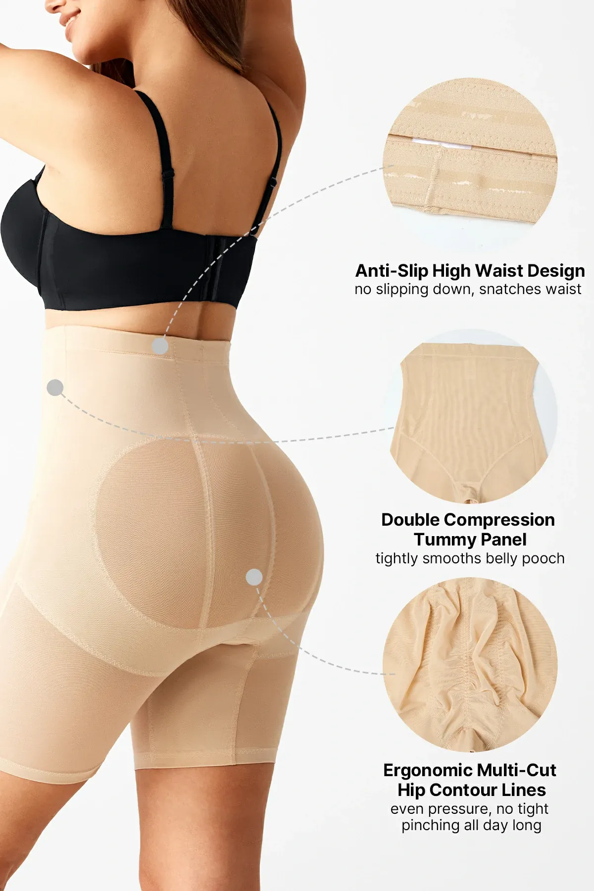 Mesh High-WaistTummy Control  Shorts
