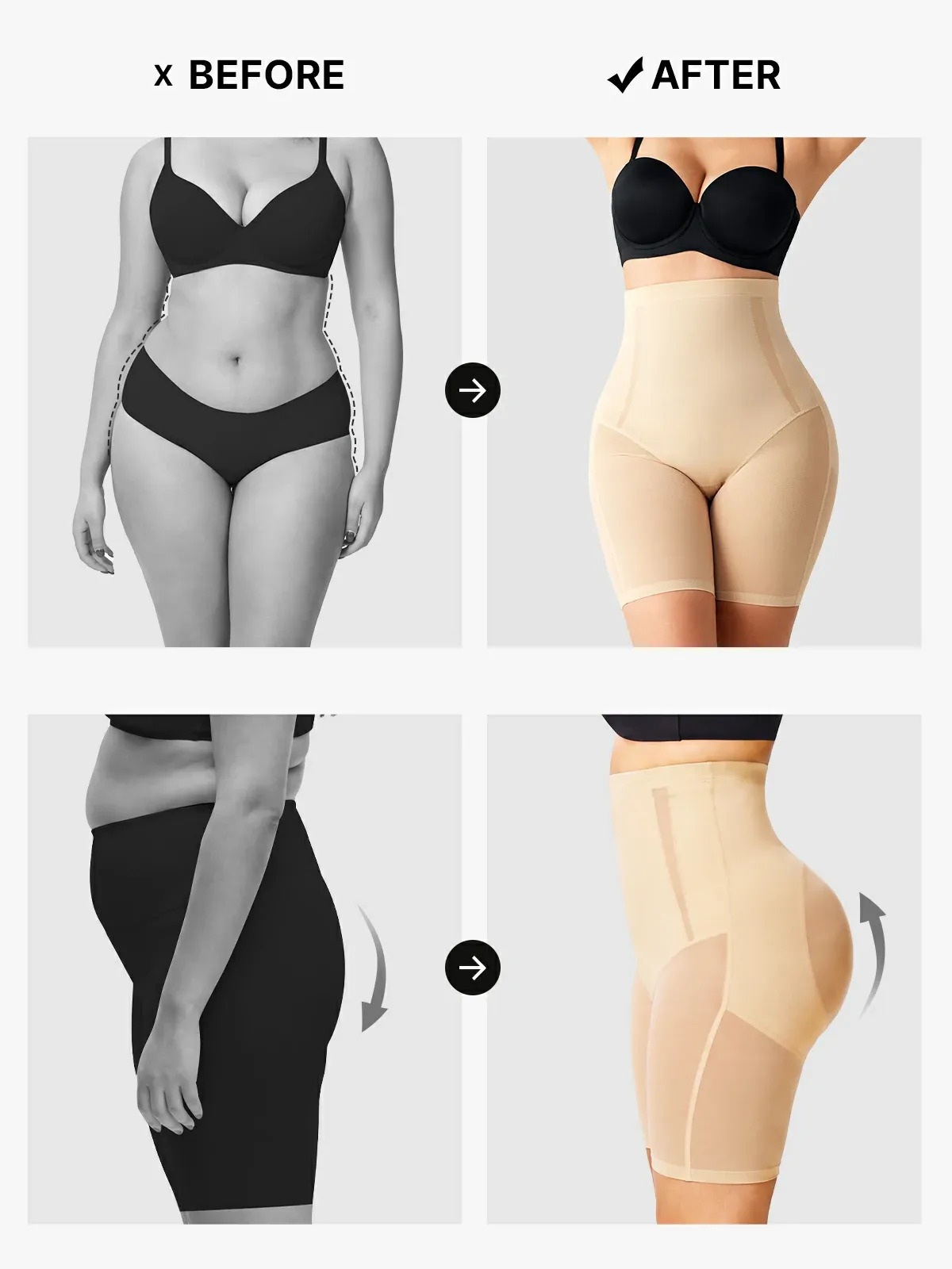 Mesh High-WaistTummy Control  Shorts
