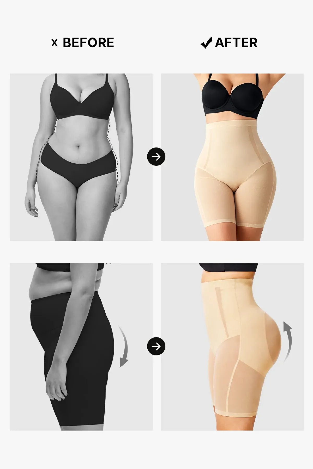 Mesh High-WaistTummy Control  Shorts
