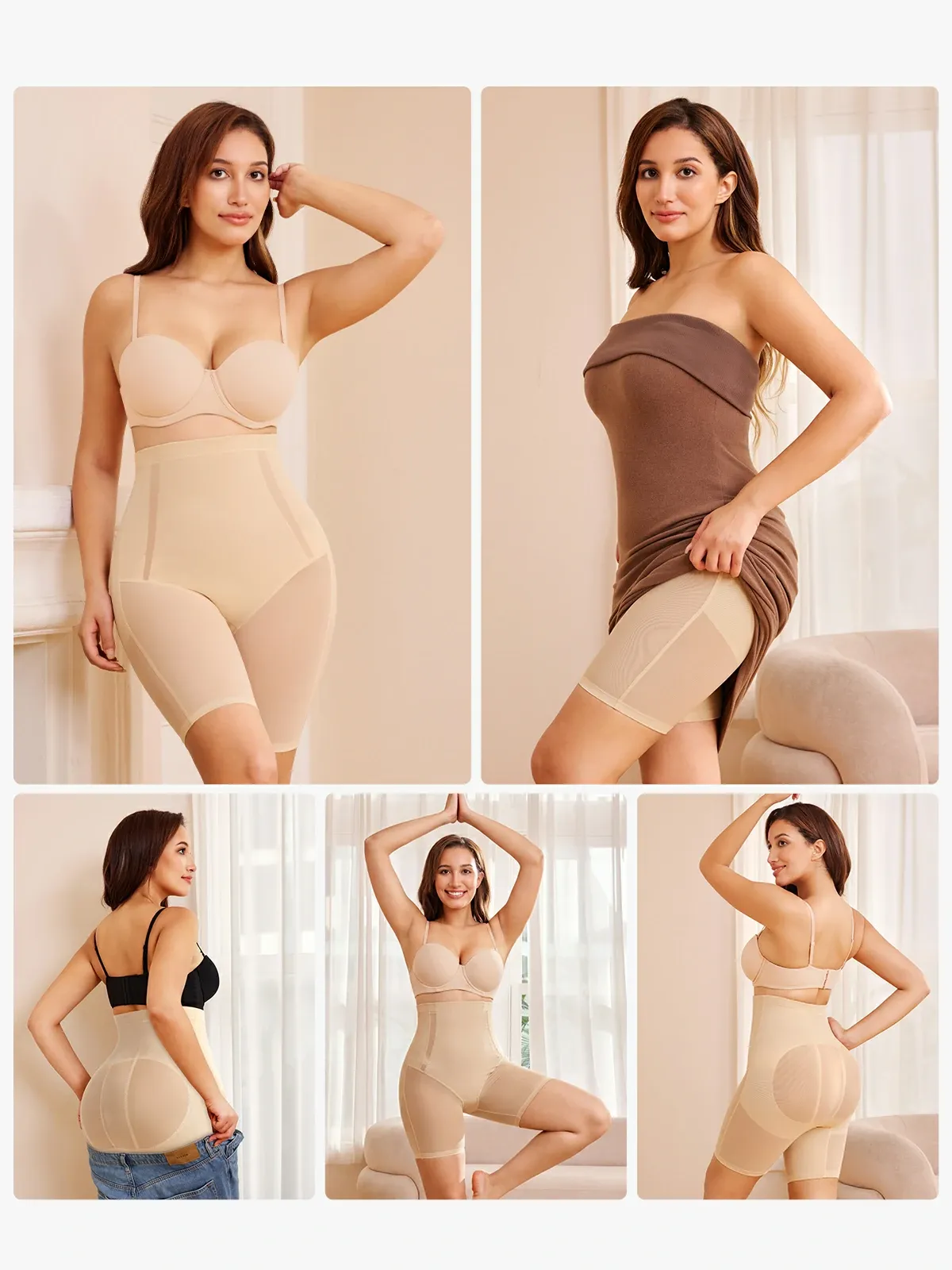 Mesh High-WaistTummy Control  Shorts