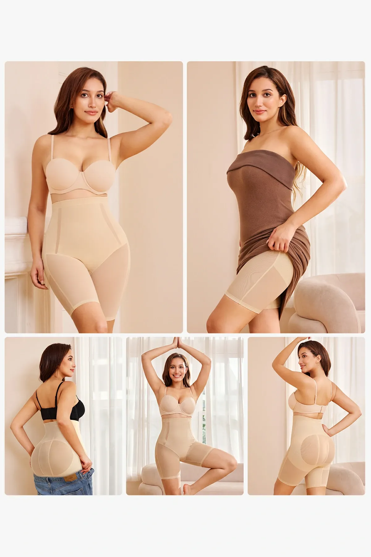 Mesh High-WaistTummy Control  Shorts
