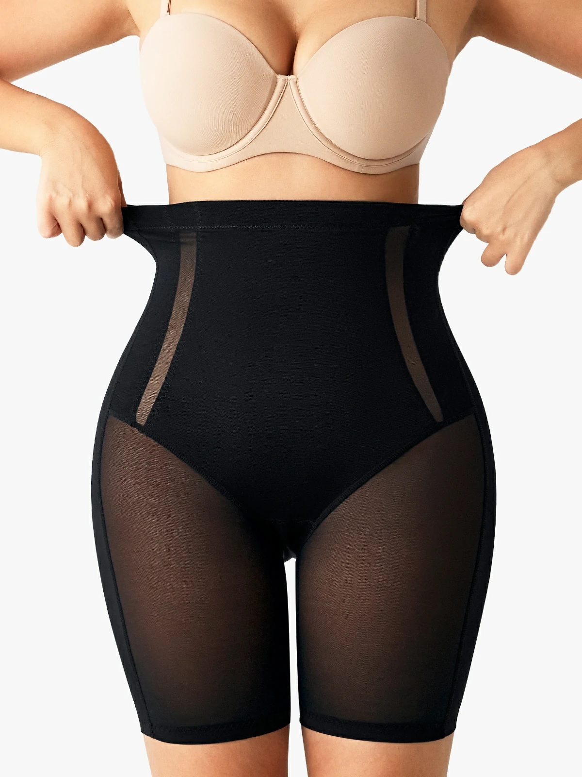 Mesh High-WaistTummy Control  Shorts