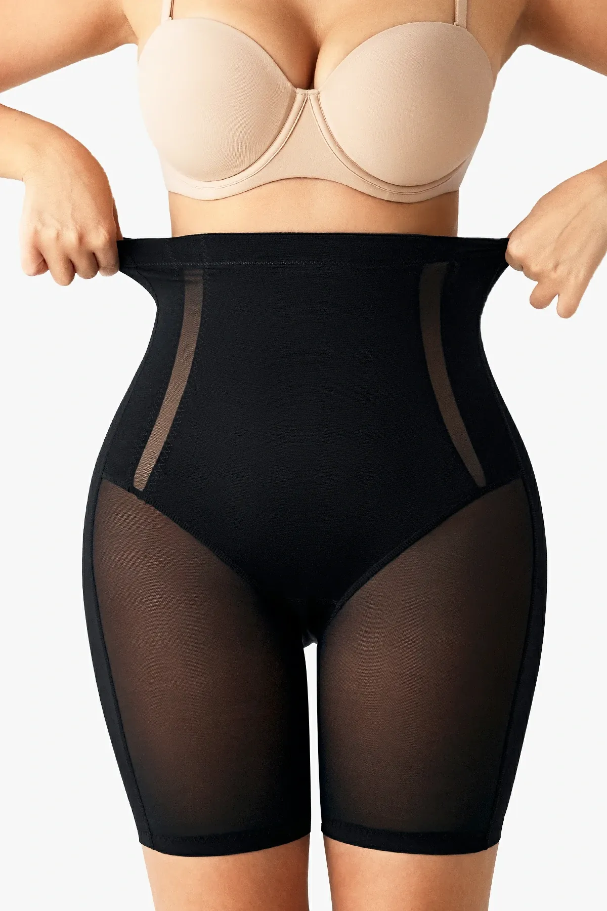 Mesh High-WaistTummy Control  Shorts