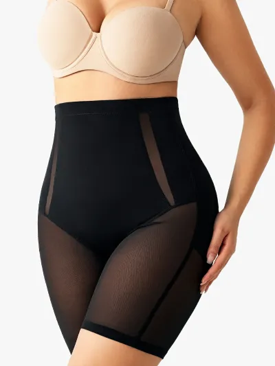 Mesh High-WaistTummy Control  Shorts