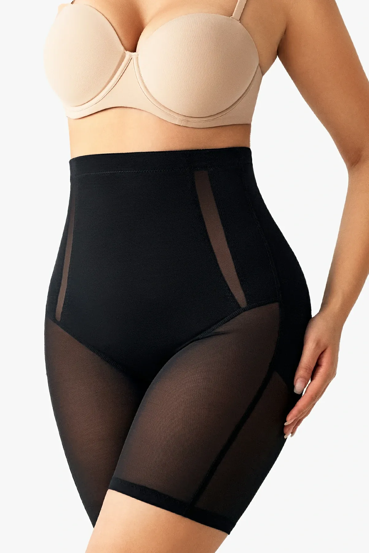 Mesh High-WaistTummy Control  Shorts