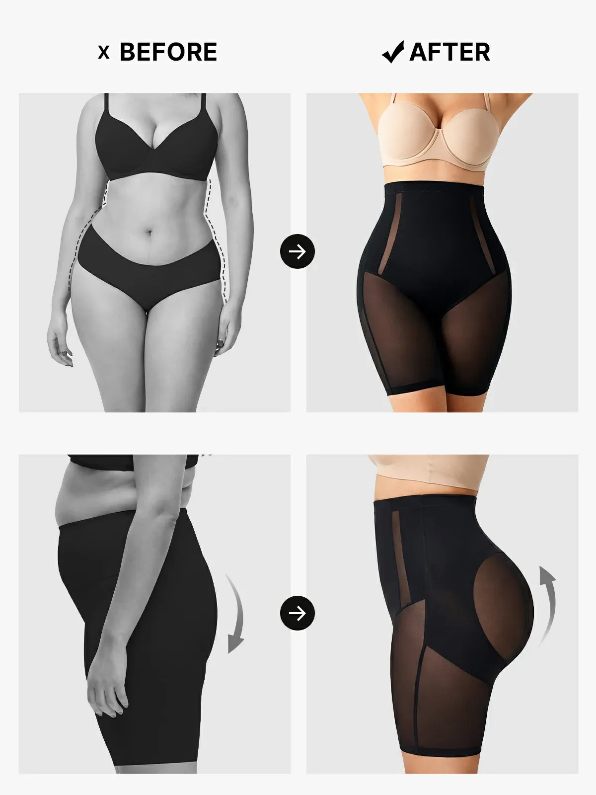 Mesh High-WaistTummy Control  Shorts