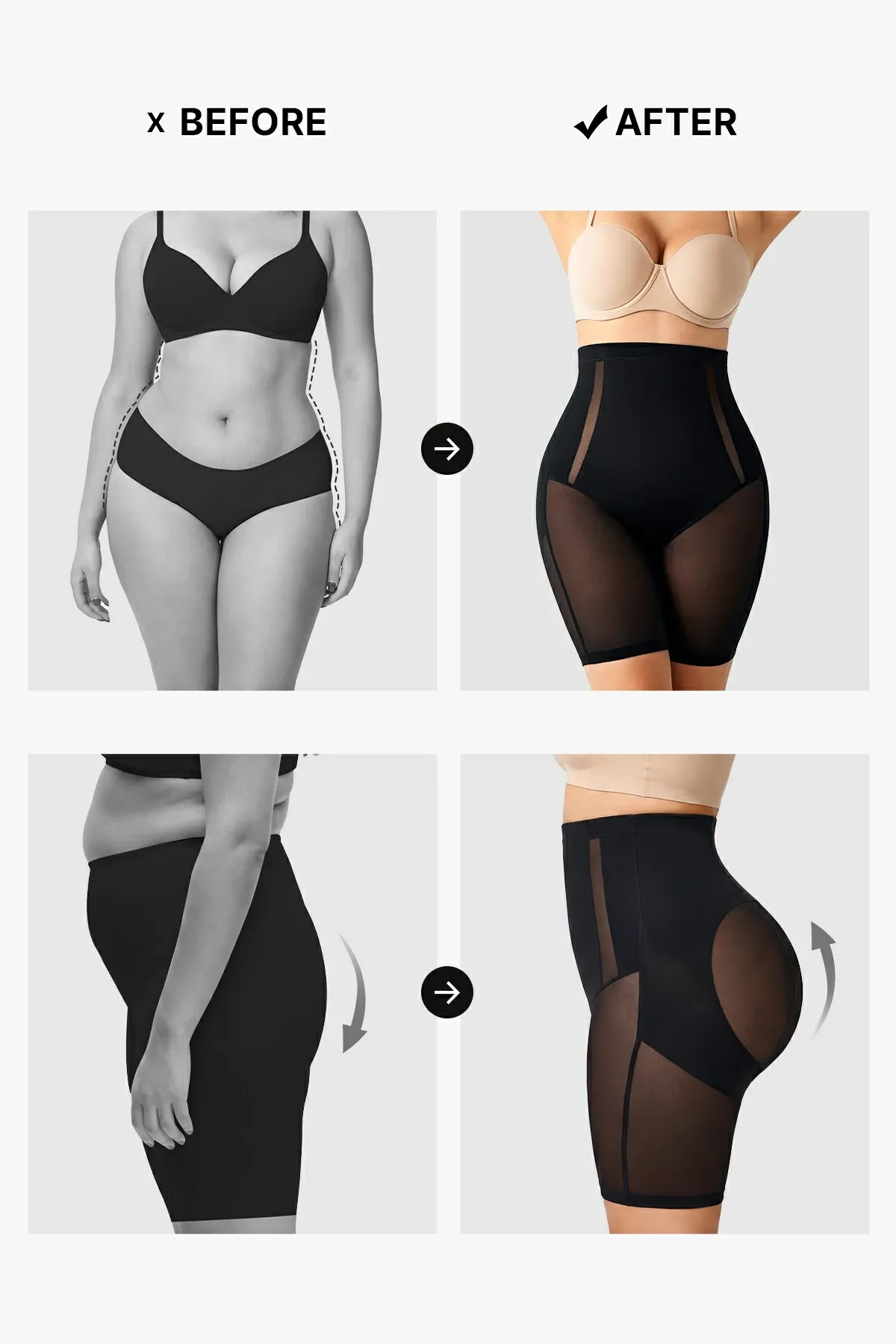 Mesh High-WaistTummy Control  Shorts