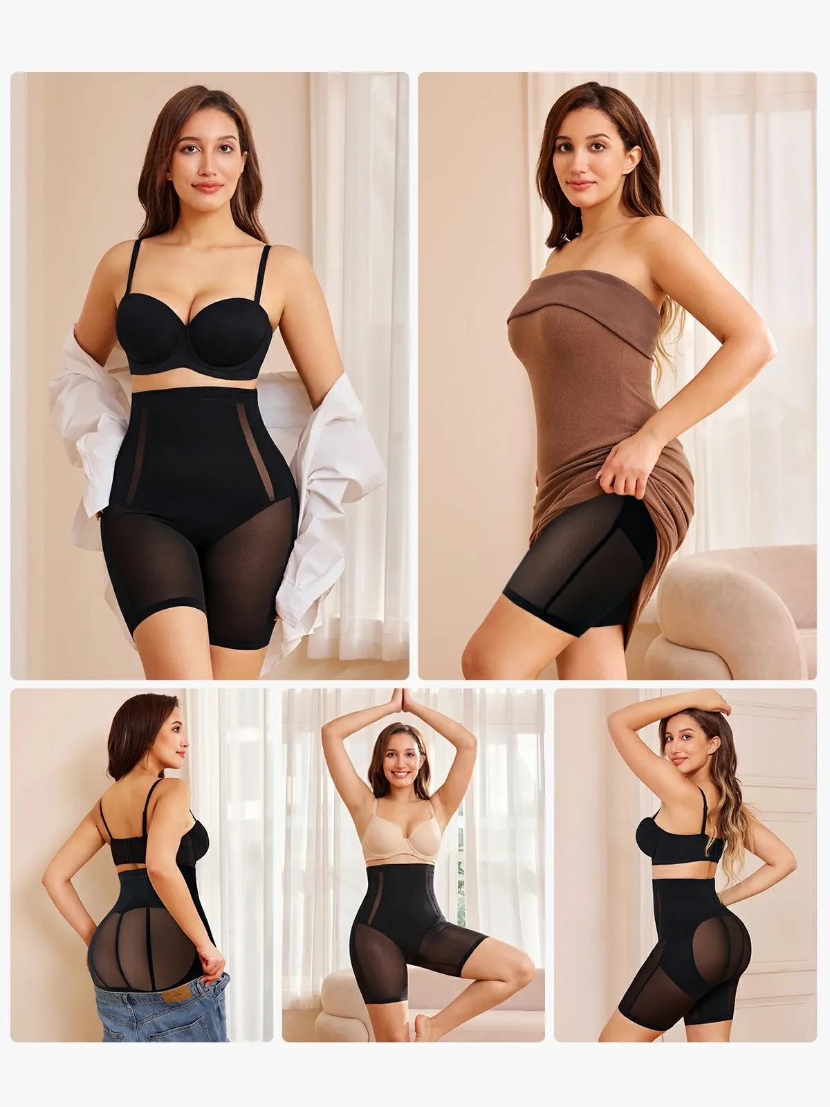 Mesh High-WaistTummy Control  Shorts