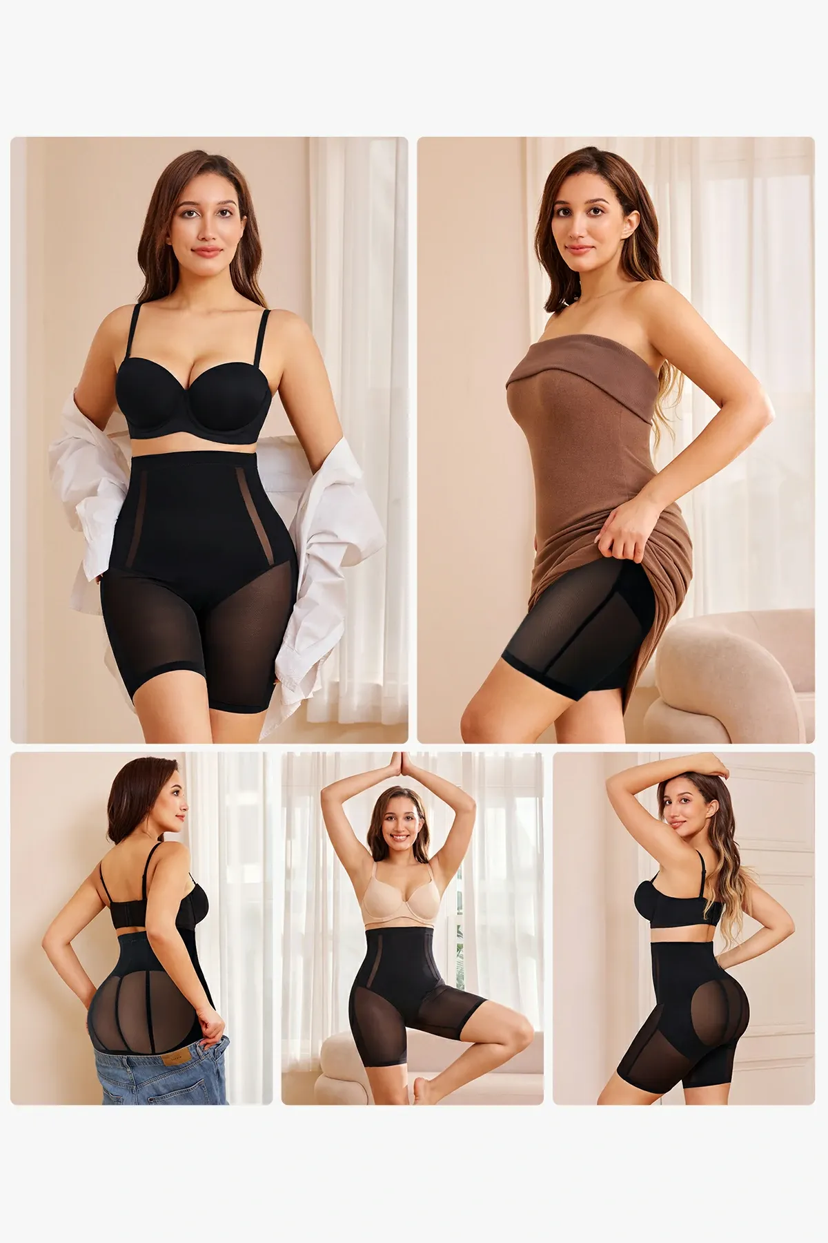 Mesh High-WaistTummy Control  Shorts