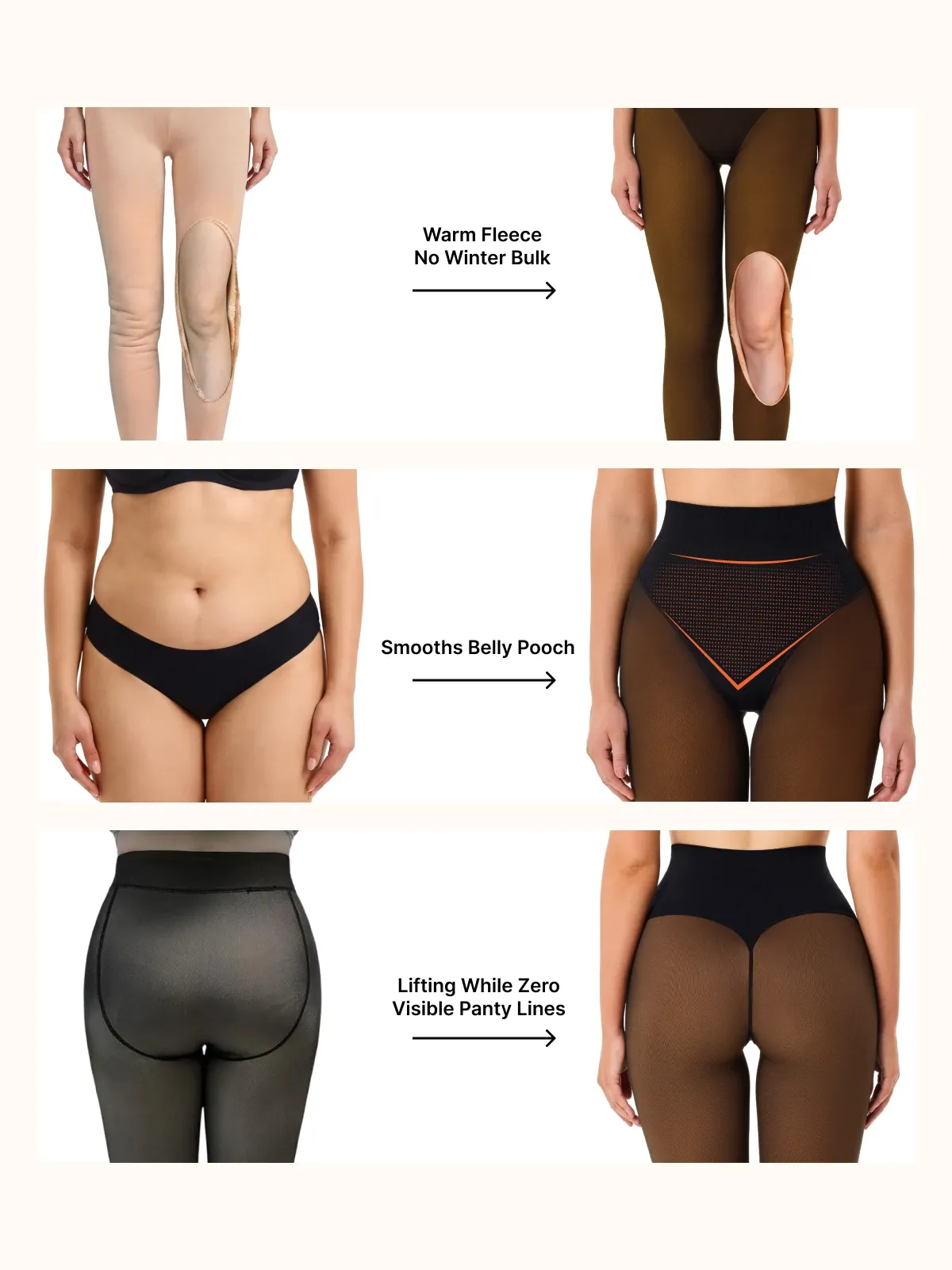 High-Waist Tummy Control Fake Sheer Thermal Tights