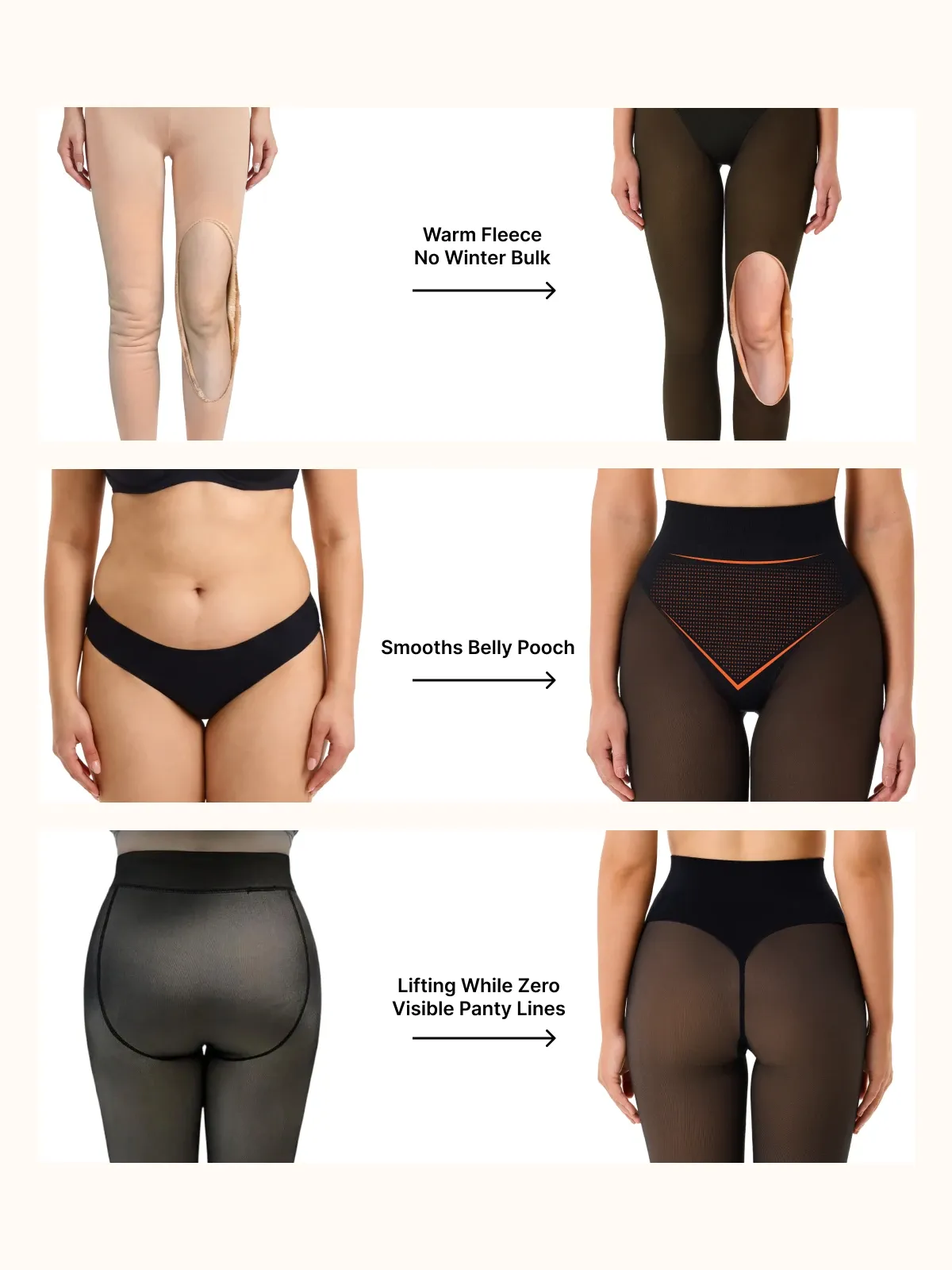 High-Waist Tummy Control Fake Sheer Thermal Tights