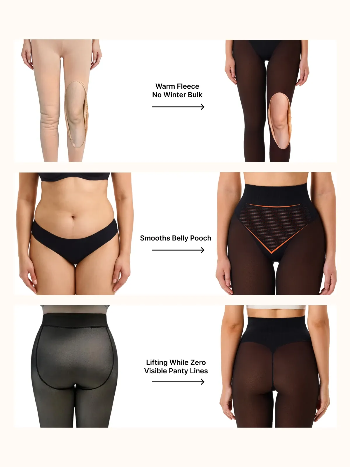 High-Waist Tummy Control Fake Sheer Thermal Tights