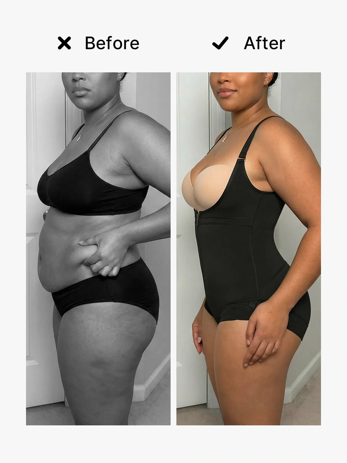 Open Bust Tummy Control Crotch Opening Brief Bodysuit