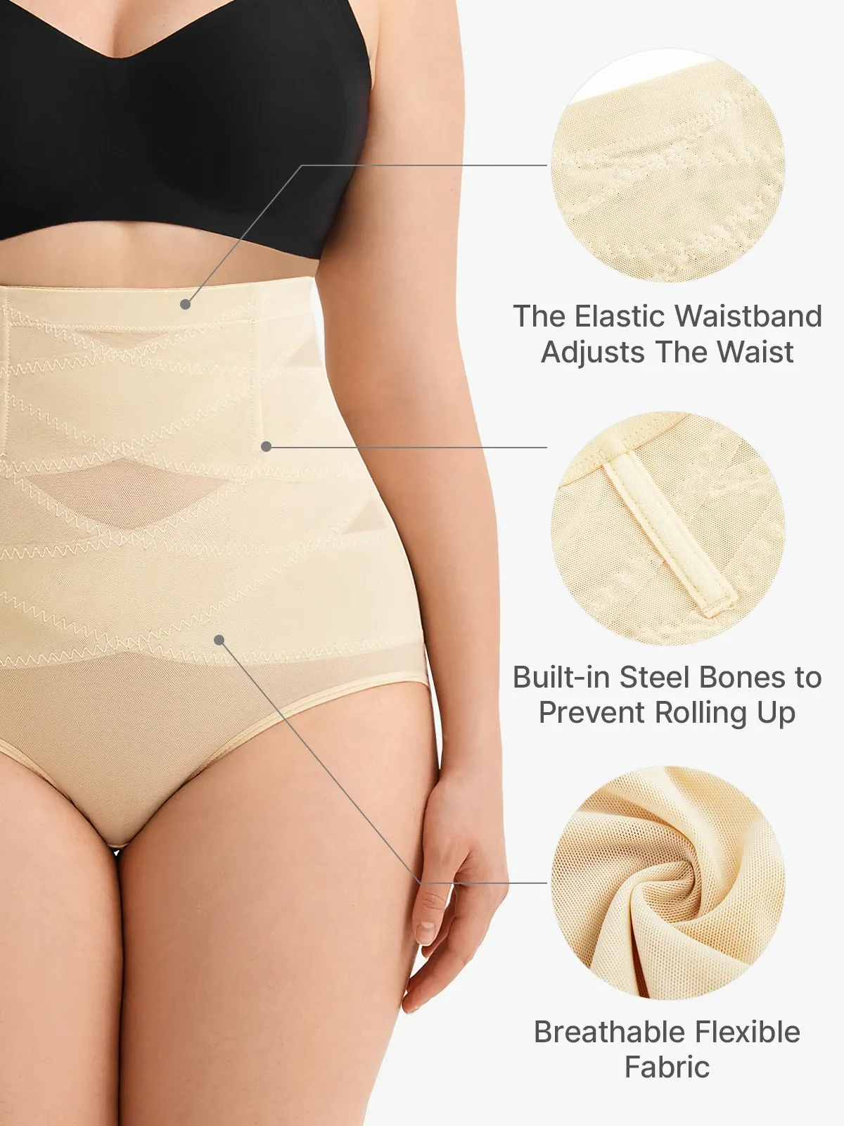 Women Hi-Waist Double Tummy Control Panty