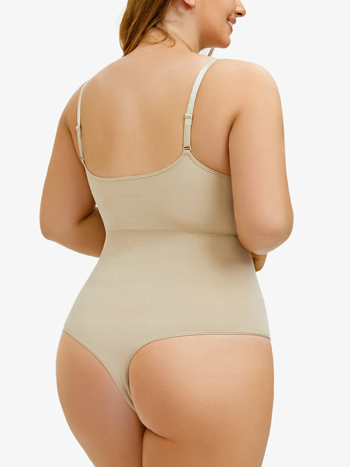 Seamless Smoothing Backless Cami Thong Bodysuit 