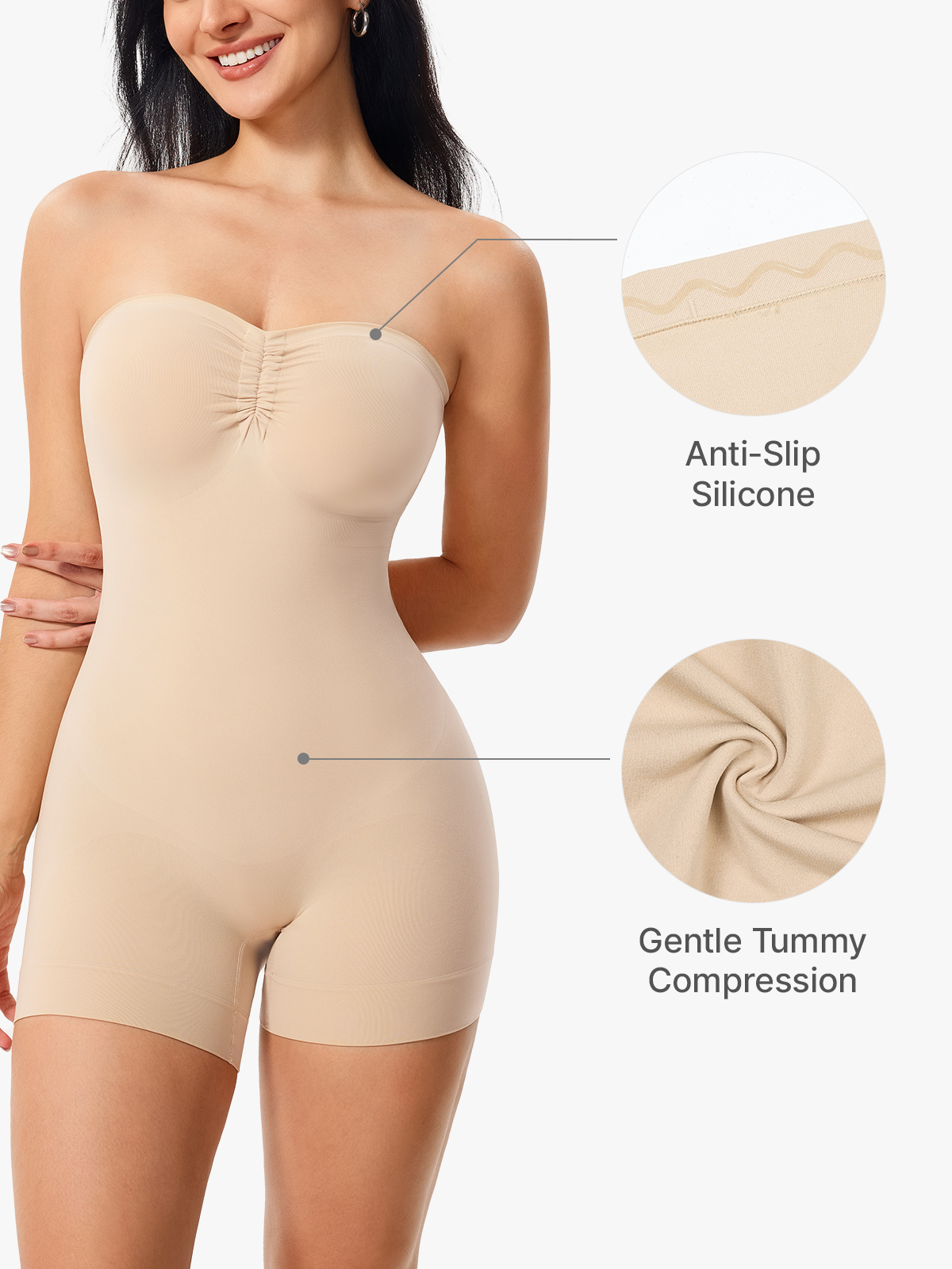 Seamless Comfort Smoothing Mid-Thigh Bodysuit