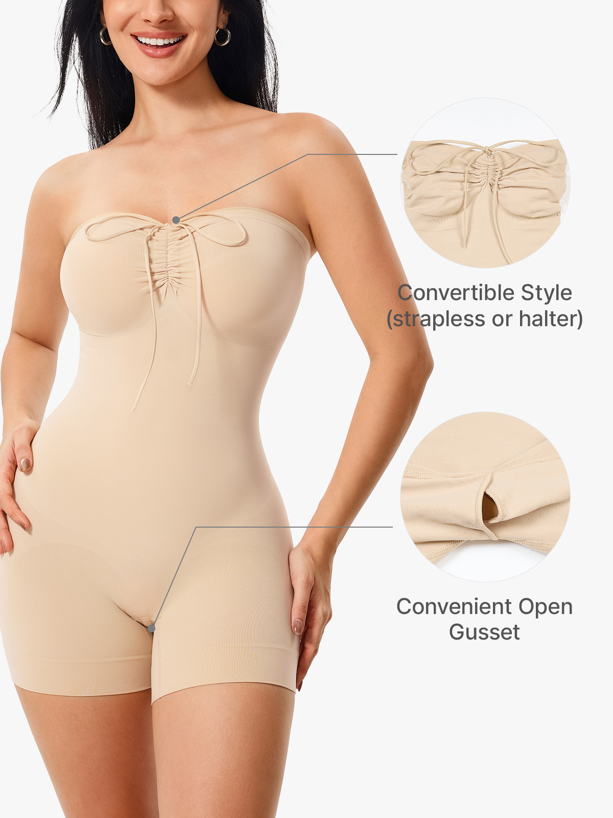 Seamless Comfort Smoothing Mid-Thigh Bodysuit