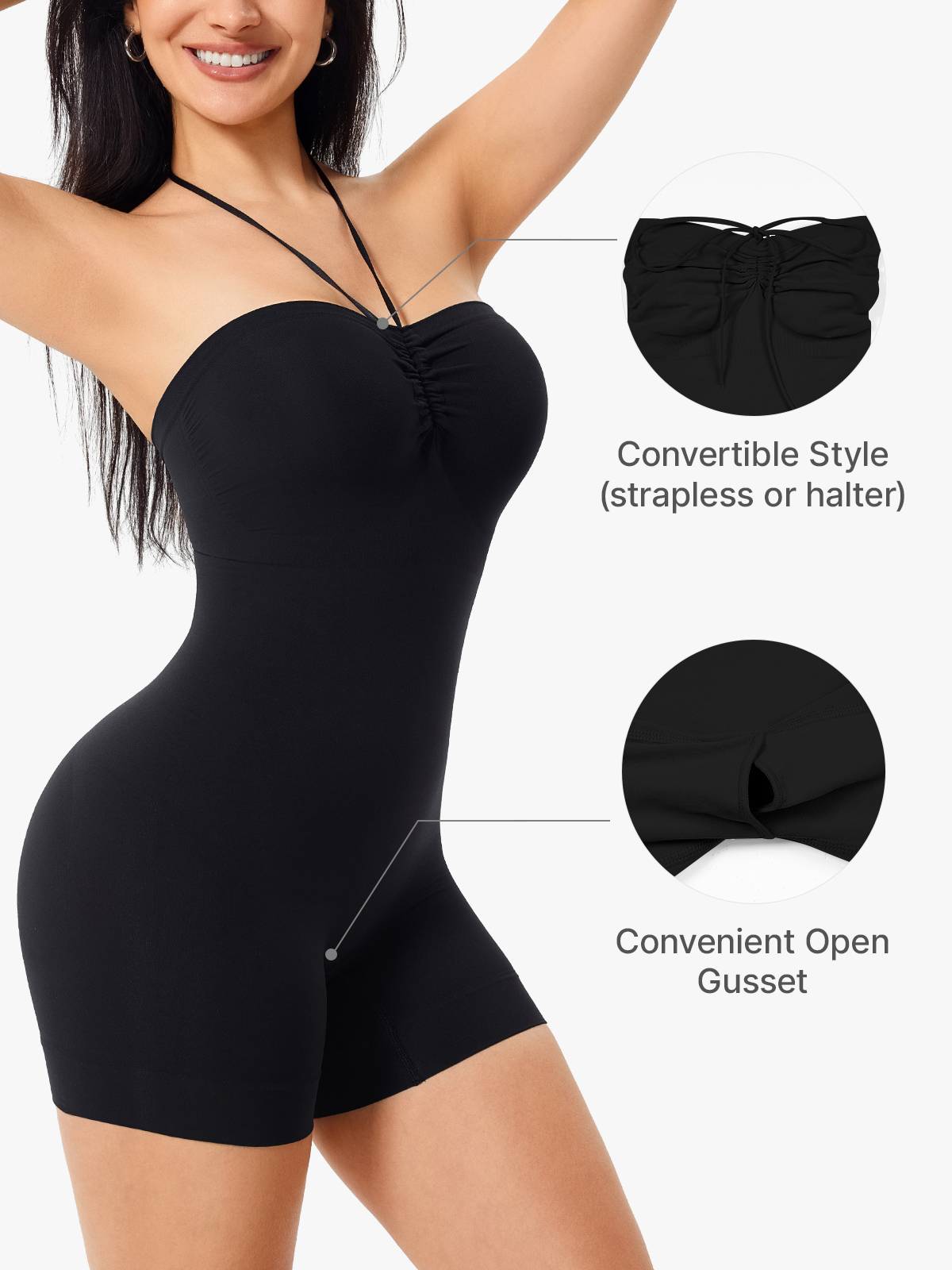 Seamless Comfort Smoothing Mid-Thigh Bodysuit