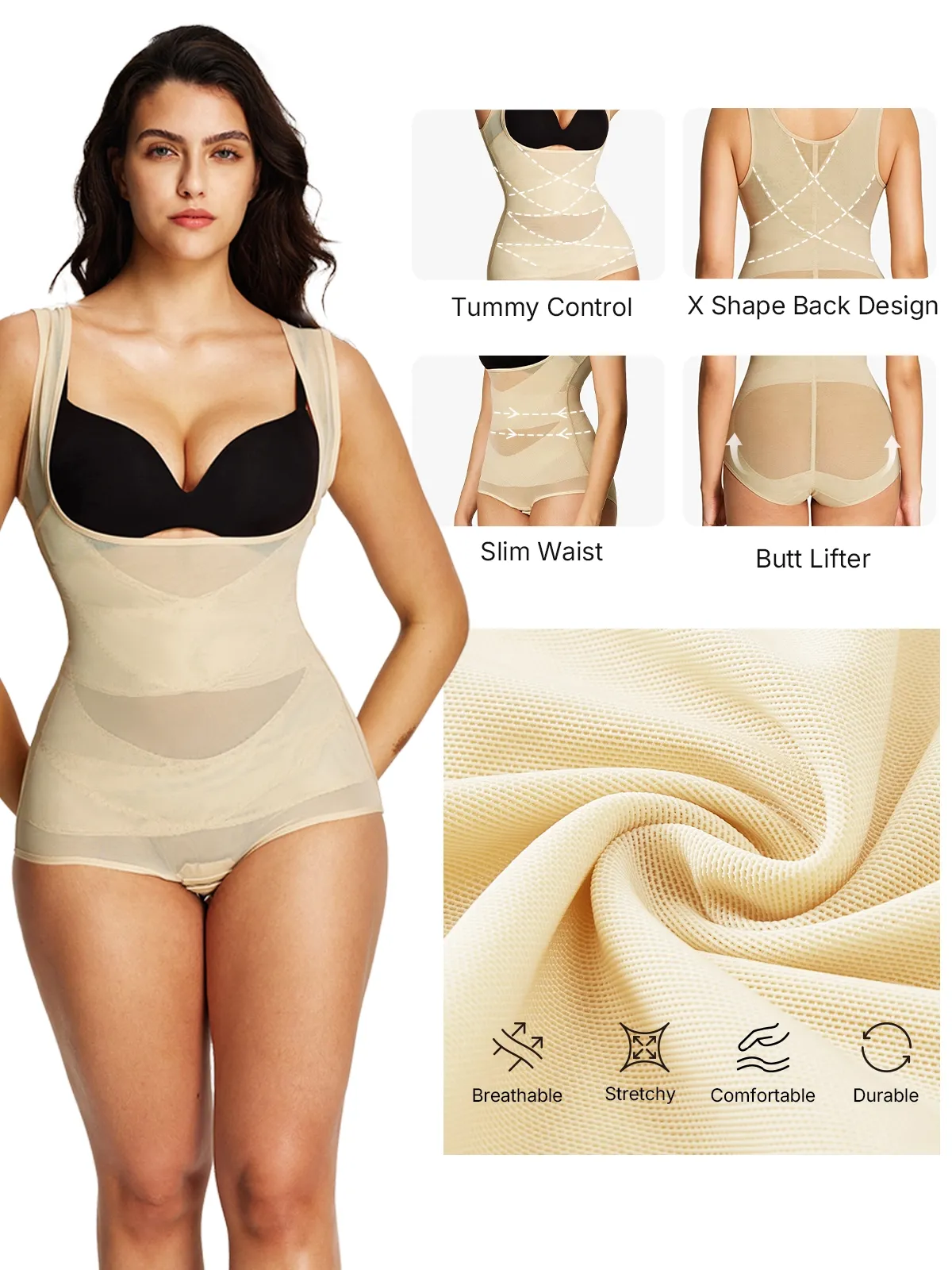 Tummy Control Mesh Slimming Girdles Shapewear Bodysuit