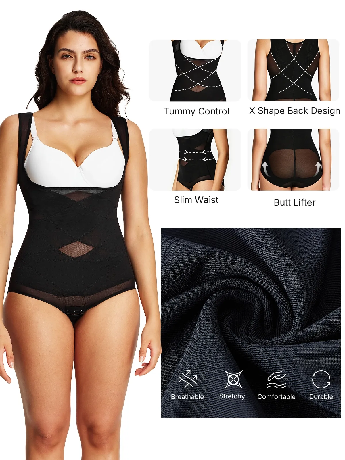 Tummy Control Mesh Slimming Girdles Shapewear Bodysuit
